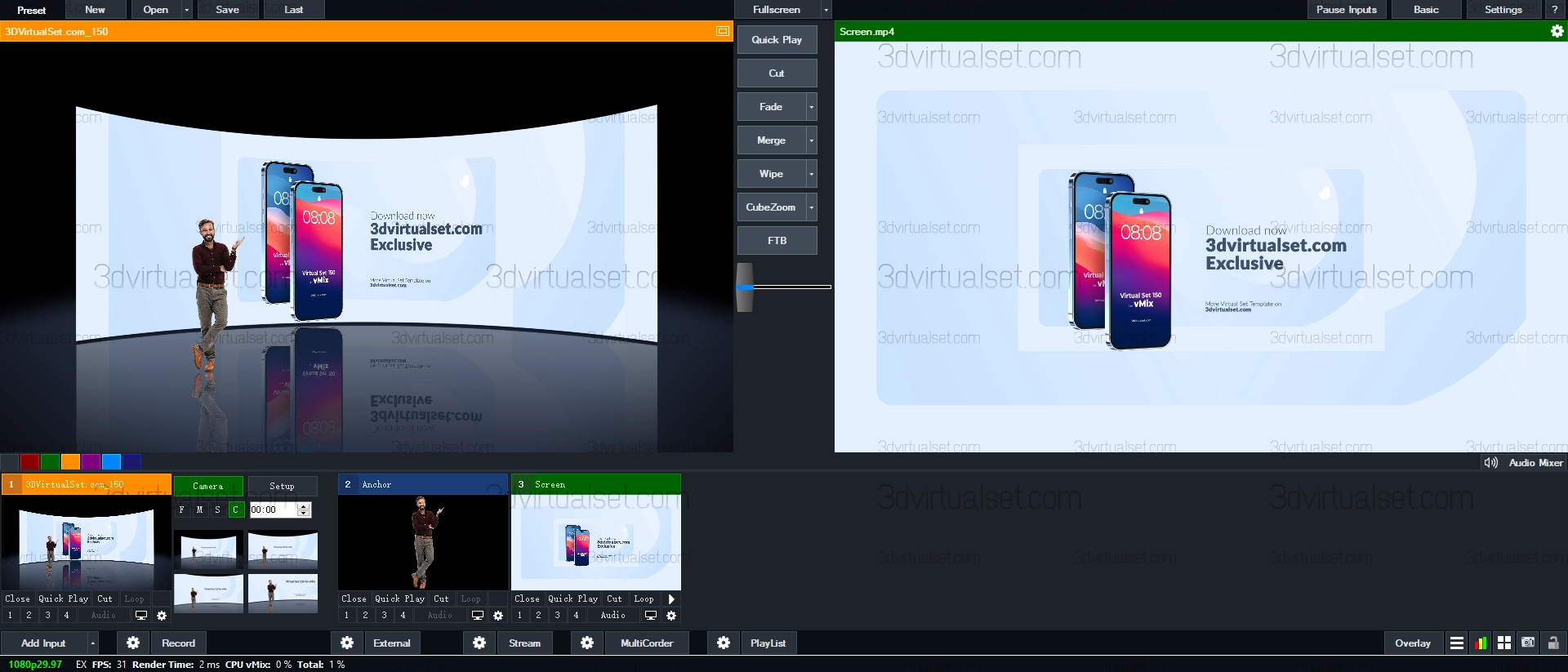 Virtual Set 150 for vMix Virtual Set Templates